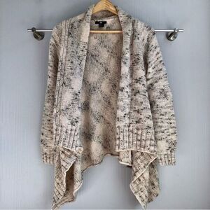 H&M ivory gray marbled chunky open cardigan woman’s size Xs